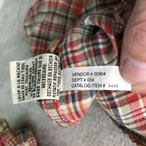 Eddie Bauer Mens Shirt Size LT Plaid Long Sleeve Button Down Linen Blend Red - Picture 7 of 9